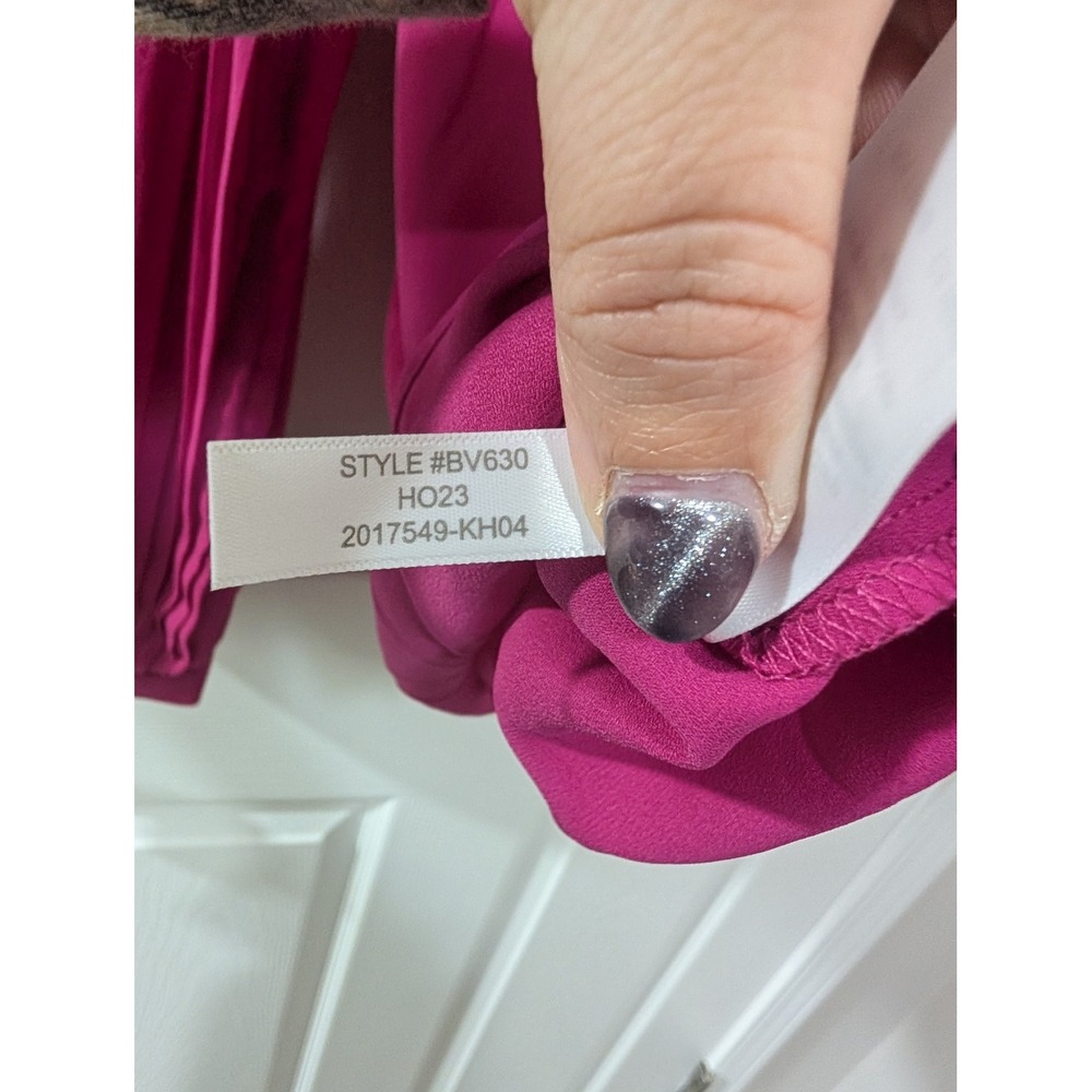 NWT, J. Crew Women's 2X, Pleated Long Sleeve Top, Fuchsia, Keyhole, Professional - Picture 5 of 6